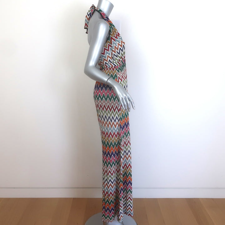 Missoni Mare Chevron-Striped Halter Cover-Up Jumpsuit Multicolor Size 42