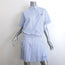 Prada Logo-Embroidered Striped Shirt & Pleated Skirt Set Blue/White Size 44