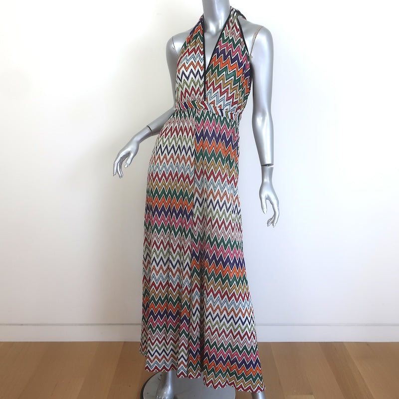 Missoni Mare Chevron-Striped Halter Cover-Up Jumpsuit Multicolor Size 42