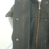 Givenchy Belted Snap-Front Sleeveless Dress Olive Cotton Twill Size 38