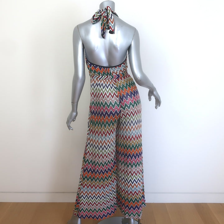 Missoni Mare Chevron-Striped Halter Cover-Up Jumpsuit Multicolor Size 42