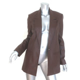 Staud Madden Vegan Leather Blazer Dark Brown Size Small One-Button Jacket
