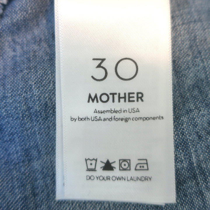MOTHER The Ruffle Mini Skirt Threading the Needle Acid Wash Denim Size 30