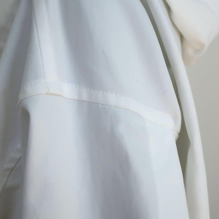 Moon Young Hee Tie-Front Hooded Coat White Draped Cotton Size 38