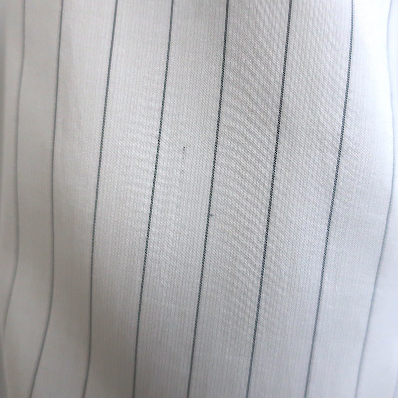 Christian Dior Striped-Bib Button Down Blouse Ivory Silk Size US 4