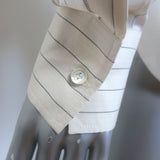 Christian Dior Striped-Bib Button Down Blouse Ivory Silk Size US 4