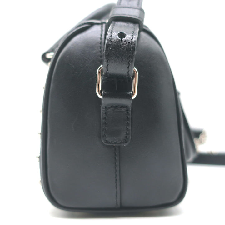 Saint Laurent Toy Duffle Black Studded Leather Chain Strap Crossbody Bag