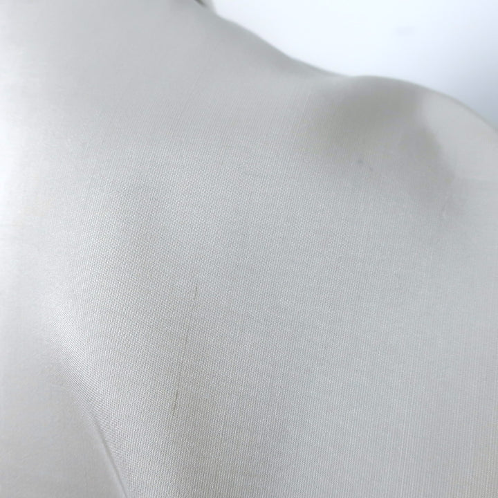 Christian Dior Striped-Bib Button Down Blouse Ivory Silk Size US 4