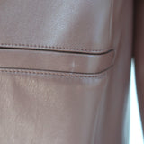 Staud Madden Vegan Leather Blazer Dark Brown Size Small One-Button Jacket