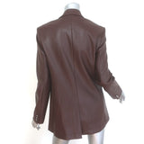 Staud Madden Vegan Leather Blazer Dark Brown Size Small One-Button Jacket