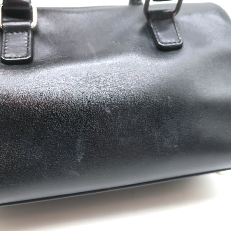 Saint Laurent Toy Duffle Black Studded Leather Chain Strap Crossbody Bag