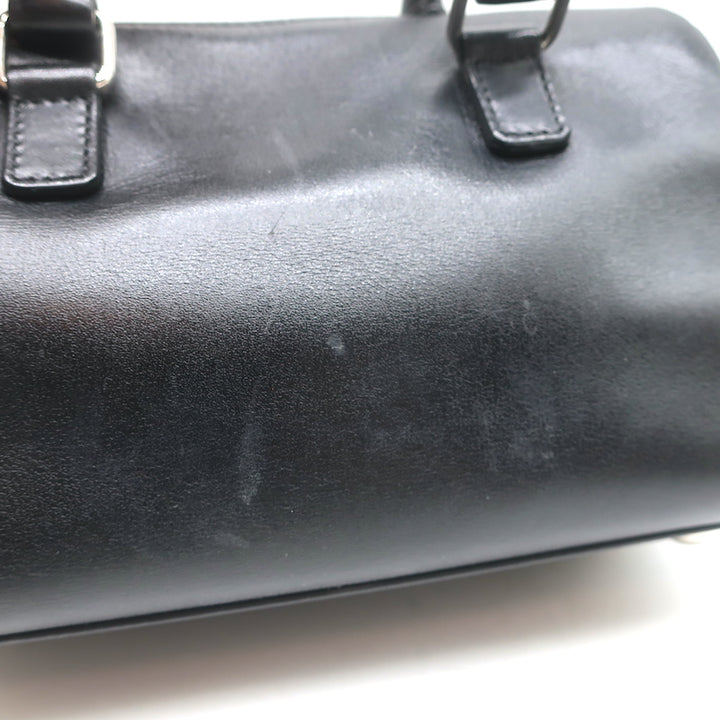 Saint Laurent Toy Duffle Black Studded Leather Chain Strap Crossbody Bag