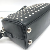 Saint Laurent Toy Duffle Black Studded Leather Chain Strap Crossbody Bag