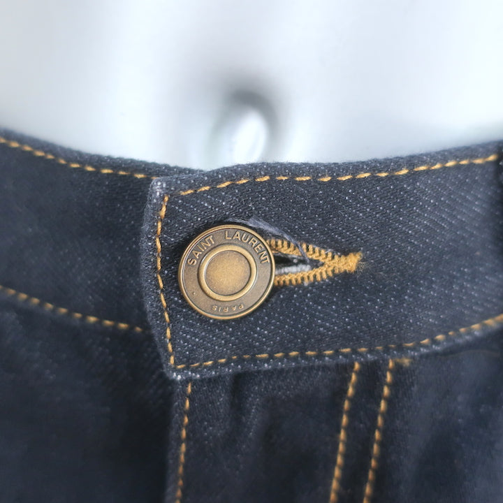 Saint Laurent Janice High Waist Straight Leg Jeans Indigo Denim Size 28