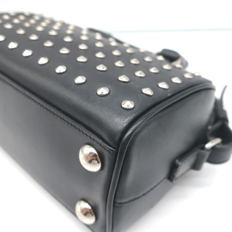 Saint Laurent Toy Duffle Black Studded Leather Chain Strap Crossbody Bag