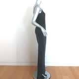 Nili Lotan Cami Gown Black Silk Satin Size Medium V-Neck Maxi Dress