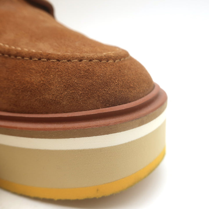 Robert Clergerie Anja Suede Platform Derby Shoes Caramel Suede Size 39