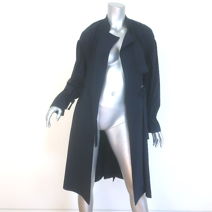 A.L.C. Bristol Drawstring Trench Coat Navy Stretch Wool Size 2