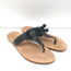 Loeffler Randall Pom Pom Thong Sandals Sosie Black Leather Size 7.5