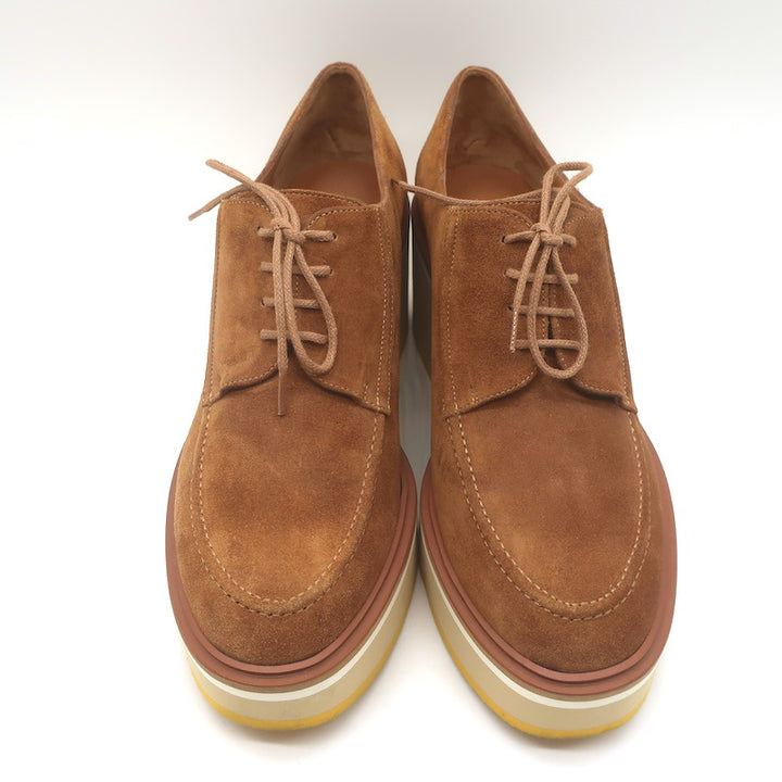 Robert Clergerie Anja Suede Platform Derby Shoes Caramel Suede Size 39