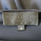 Nili Lotan Cami Gown Black Silk Satin Size Medium V-Neck Maxi Dress