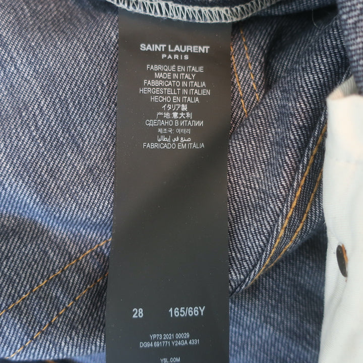 Saint Laurent Janice High Waist Straight Leg Jeans Indigo Denim Size 28