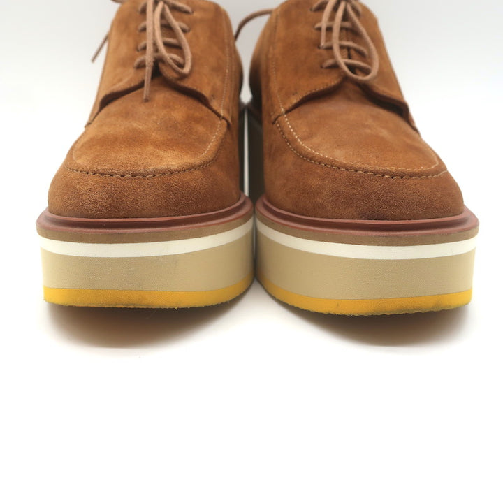 Robert Clergerie Anja Suede Platform Derby Shoes Caramel Suede Size 39