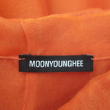 Moon Young Hee Asymmetric Midi Shirtdress Orange Silk Organza Size 38