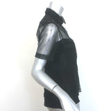 Christian Dior Swiss Dot Tulle Blouse Black Size US 2 Short Sleeve Shirt