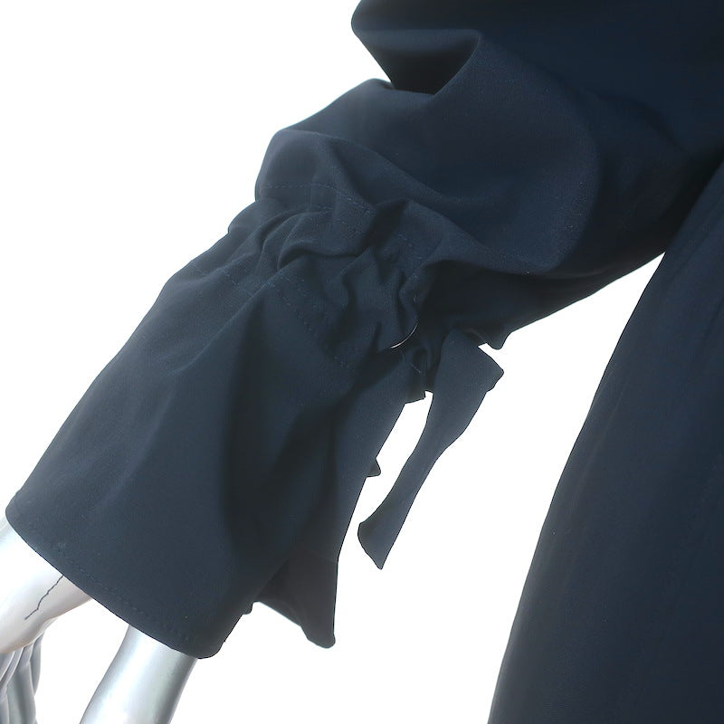 A.L.C. Bristol Drawstring Trench Coat Navy Stretch Wool Size 2