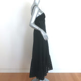 Charo Ruiz Julie Ruffled Broderie Anglaise Midi Dress Black Size Medium