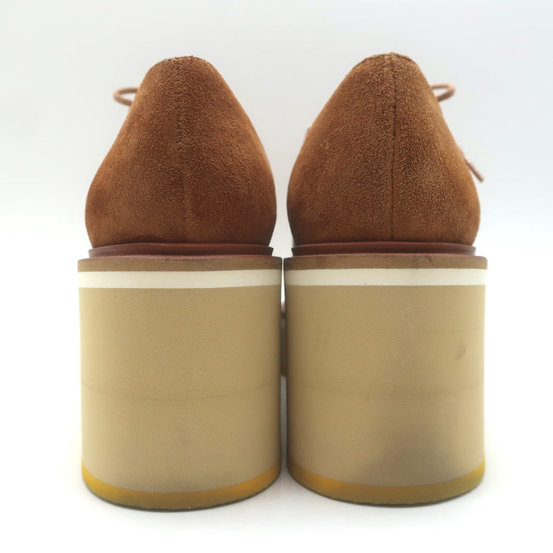 Robert Clergerie Anja Suede Platform Derby Shoes Caramel Suede Size 39