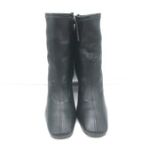 Reformation Edie Leather Sock Boots Black Size 8