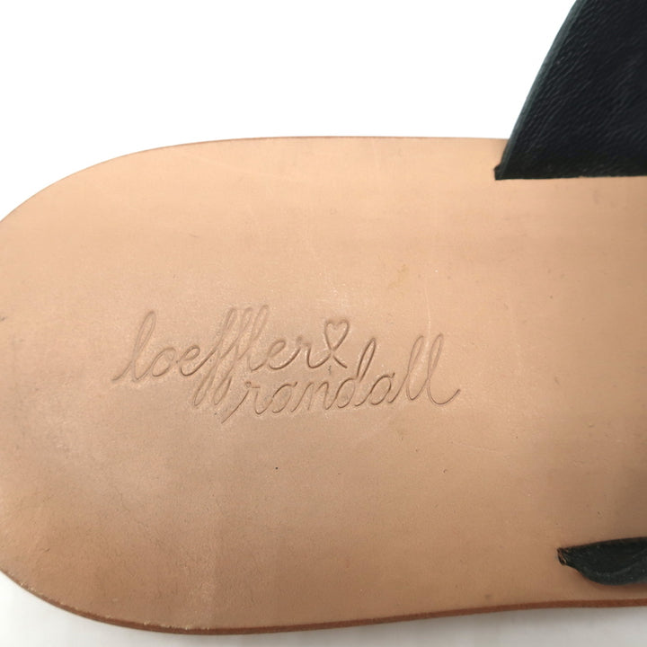 Loeffler Randall Pom Pom Thong Sandals Sosie Black Leather Size 7.5