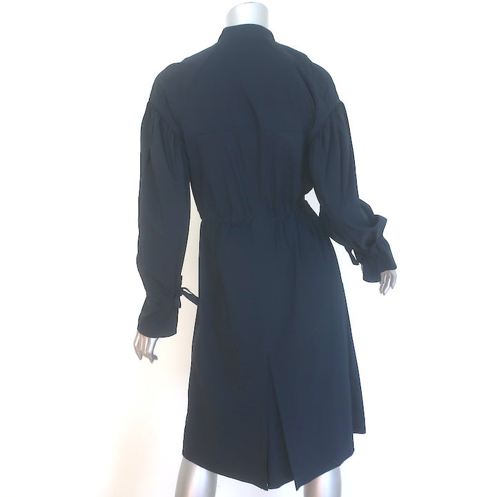A.L.C. Bristol Drawstring Trench Coat Navy Stretch Wool Size 2