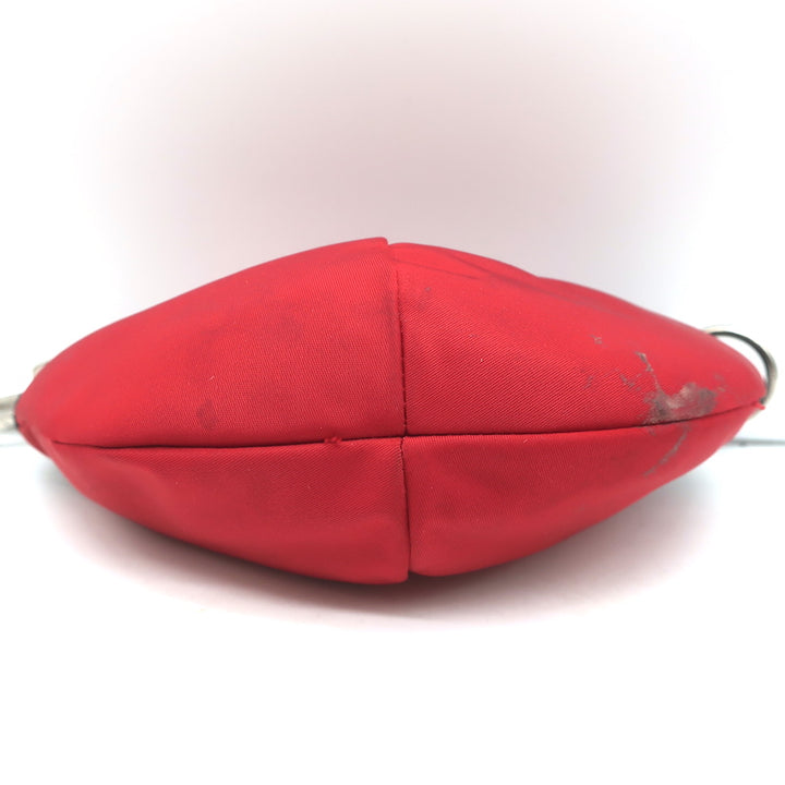 Prada Micro Mini Hobo Bag Red Nylon Keychain Pouch