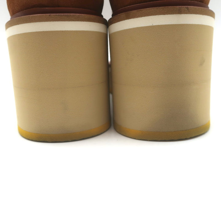 Robert Clergerie Anja Suede Platform Derby Shoes Caramel Suede Size 39