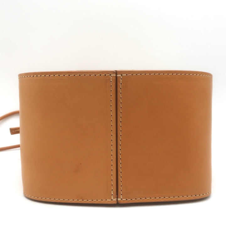 Forte_Forte Small Bucket Bag Crocheted Raffia &amp; Tan Leather Crossbody NEW