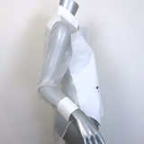 Christian Dior Cotton-Paneled Organza Blouse White Size 36 Button-Up Shirt NEW