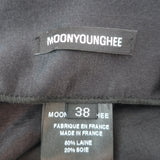 Moon Young Hee Asymmetric Midi Dress Black Wool-Silk Size 38