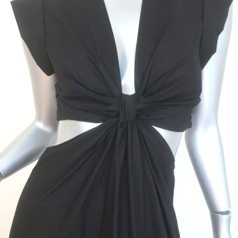 A.L.C. Alexandria Cutout Maxi Dress Black Cotton Poplin Size 4 NEW
