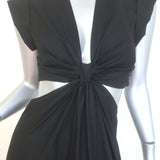 A.L.C. Alexandria Cutout Maxi Dress Black Cotton Poplin Size 4 NEW