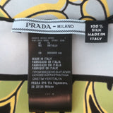 Prada Floral & Geometric Print Silk Twill Square Scarf Blue/Green