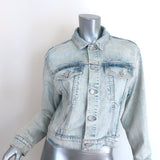 MOTHER The Big Shorty Jean Jacket Saved By The Bell Light Denim Size Large