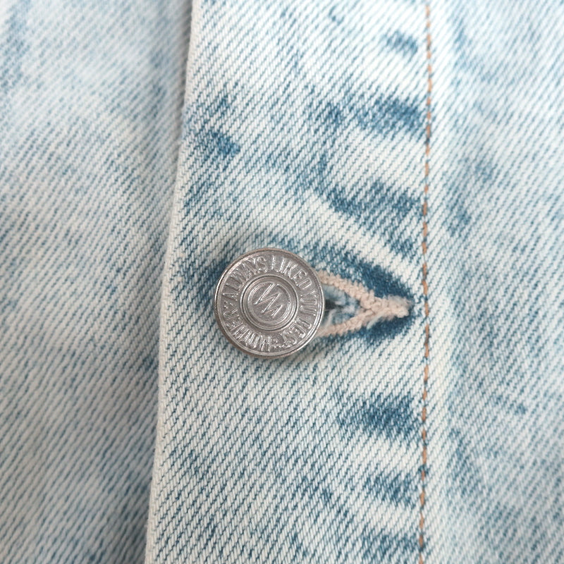 MOTHER The Big Shorty Jean Jacket Saved By The Bell Light Denim Size Large