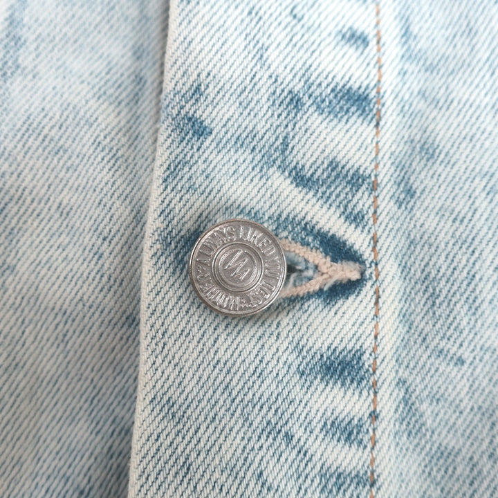 MOTHER The Big Shorty Jean Jacket Saved By The Bell Light Denim Size Large