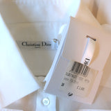 Christian Dior Cotton-Paneled Organza Blouse White Size 36 Button-Up Shirt NEW