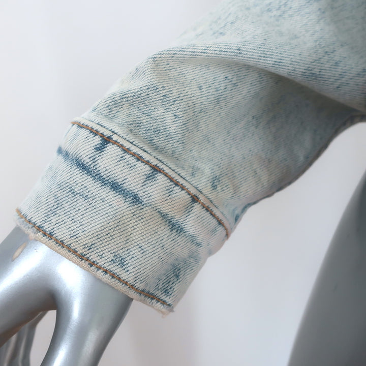 MOTHER The Big Shorty Jean Jacket Saved By The Bell Light Denim Size Large