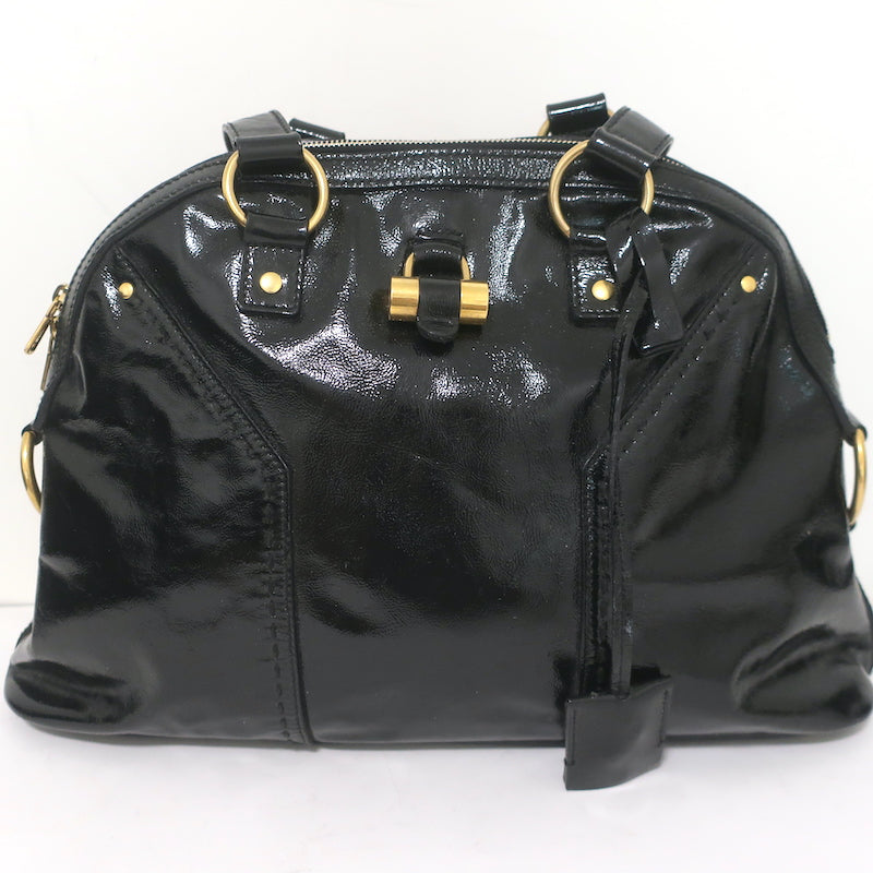 Yves Saint Laurent Muse Bag Black Patent Leather