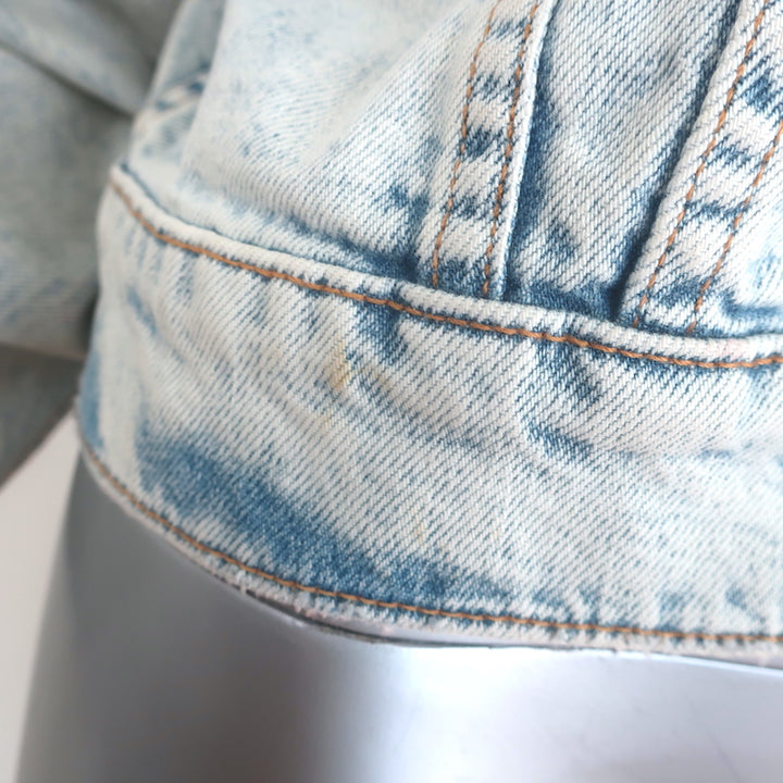 MOTHER The Big Shorty Jean Jacket Saved By The Bell Light Denim Size Large